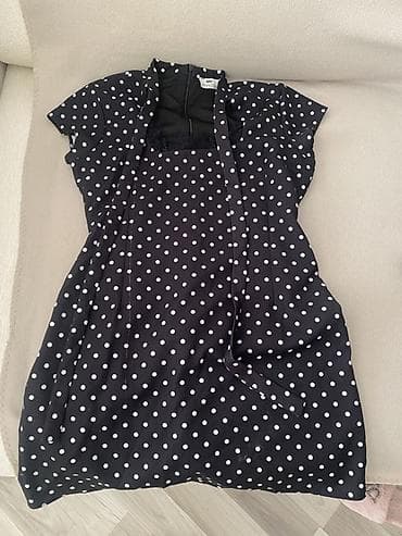 Minnie S (MY Minnoss) qadın paltarı - Model: qara rəngdə, ağ xallı — 6