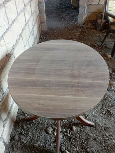 стол из массива дерева: Гостиный стол, Б/у, Нераскладной, Дерево, Овальный стол — 5