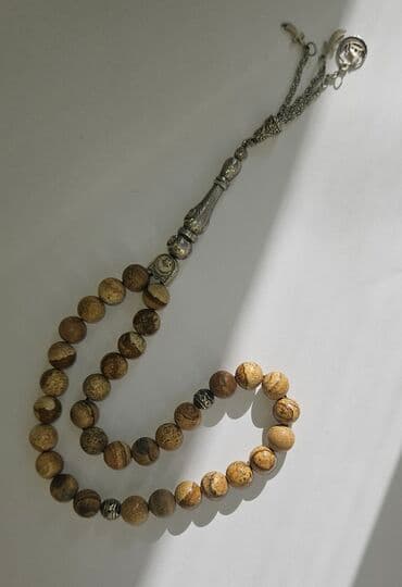 rus papağı: Təsbeh qum rəngi 33 daş
чётки песочный цвет 33 бусины — 2