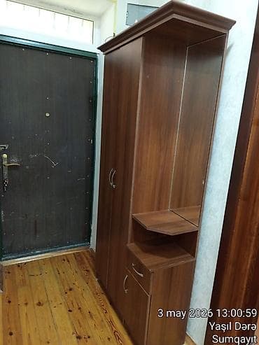 stol stul satilir: 2 qapılı, Güzgülü, Qəhvəyi, Digər material, Açılan, Düz dolab — 2