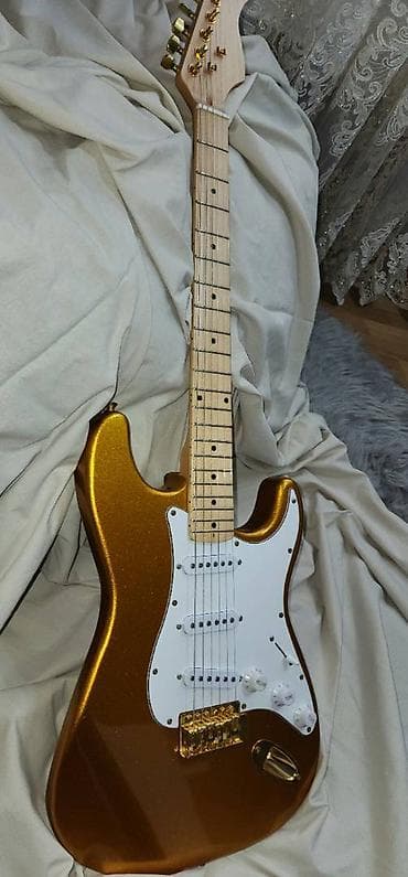 gitara simləri: Custom Gold Stratocaster Guitar Şəxsi sifarişimlə hazırlanmış xüsusi — 3
