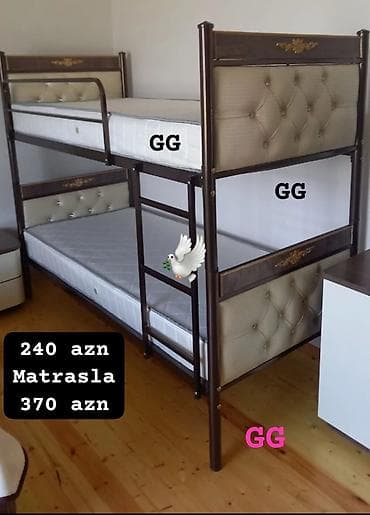 kafel dekor: Oğlan və qız üçün, Yeni, Çarpayı, Matras ilə, Siyirməsiz, Dəmir — 1