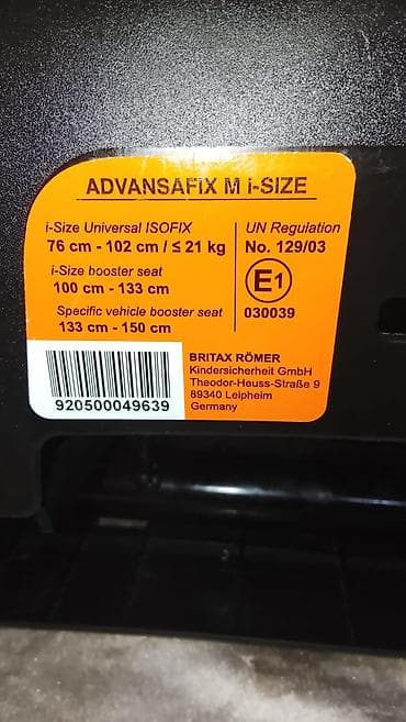 Orginal Germaniya istehsalı Britax römer advansafix M-i size Avtomobil — 2