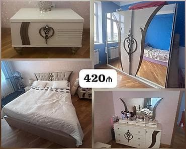 jalə mebel: *420₼ YATAQ mebeli :-TƏCİLİ SATILIR*‼️ Yaxşı vəziyyətdə iki tumbası — 1