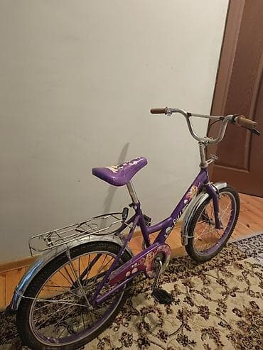 velosiped bezekleri: Uşaq velosipedi – bənövşəyi rəngli, qız uşaqları üçün dizayn - — 1