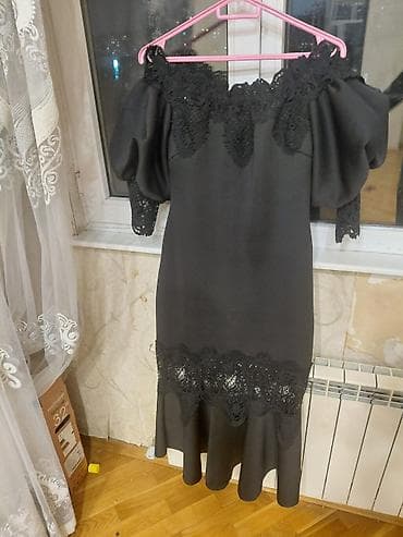 partalar: Qara ziyafət/libas - Rəng: tam qara - Model: çiyinlər açıq — 3