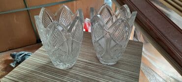 dekor: Sovetin təmuz xurustal vazası.Birində xırda qopuq var.diqqətlə baxanda — 3