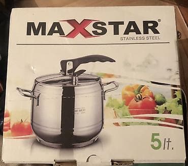 Qazan, rəng - Gümüşü, Paslanmayan polad, 5 l