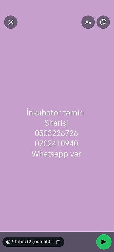 İnkubator təmiri və sifarişi xidməti - Quşçuluq inkubatorlarının lalafo.az -da İnkubator təmiri və sifarişi xidməti - Quşçuluq inkubatorlarının