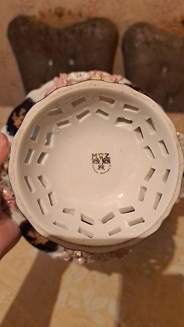 serviz qab: MZ Czech Republic markalı biskvit/farfor meyvə qabları (2 ədəd) 1 — 3