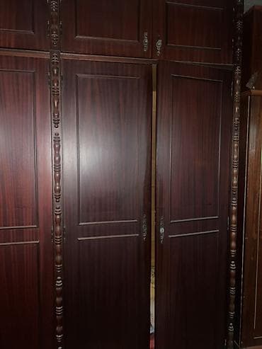 6 qapı, Qəhvəyi, Taxta, Açılan, Düz dolab