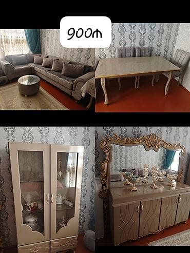 Qonaq dəsti az işlənib. Masa 6 stulla. 900₼. Endirim üçün qəti