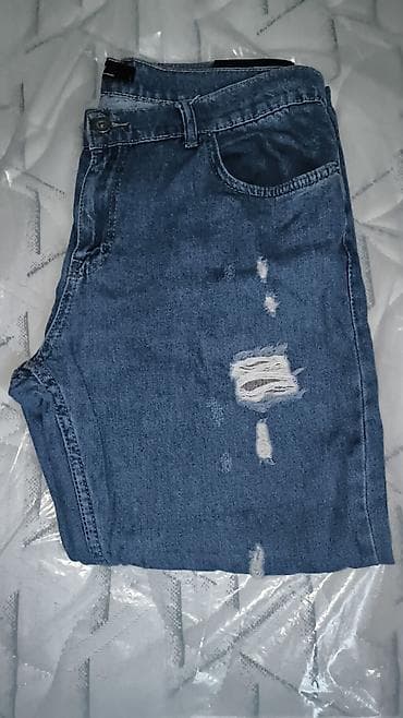 rn 98339 ca 34767 prada: Mavi “Denim” cins şalvar - Klassik mavi rəng, orta yuyulma effekti - — 2