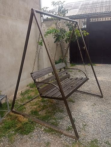 balkon ucun stol stul: Skamya-yelləncəl, Zontiksiz, Metal — 3