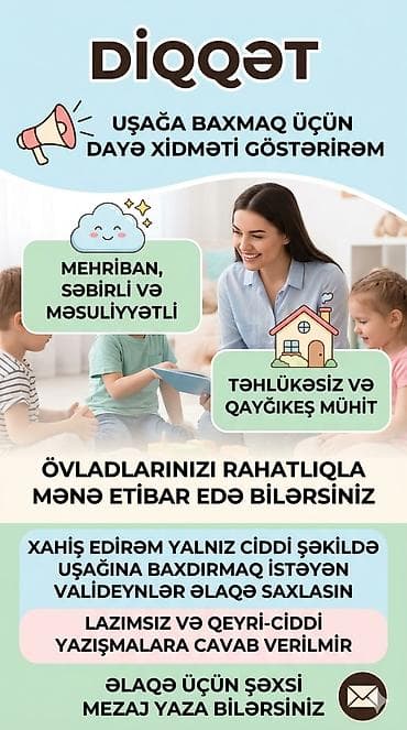 Peşəkar dayə xidməti - Uşağa baxım xidməti göstərilir - Mehriban