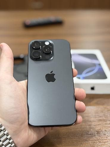 ikinci el iphone 14 pro: IPhone 16 Pro, 128 GB, Black Titanium, Zəmanət, Simsiz şarj, Face ID — 1