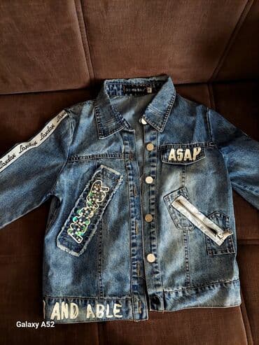 Pencəklər: Uşaq üçün cins gödəkçə - Material: klassik mavi denim - Yaxa: formalı — 1