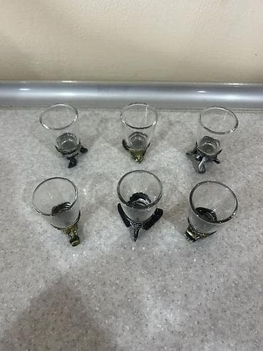 caxir qabi: Rümkalar, rəng - Qızılı, Şüşə, 6 ədədli dəst — 2