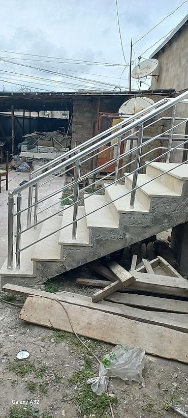 paslanmaz cən: Alminum məhəccər .Paslanmayan poladdan (inox) pilləkən məhəccərləri və — 2