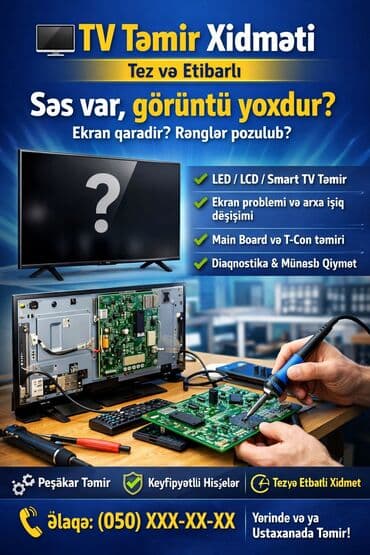 TV Təmir Xidməti – Tez və Etibarlı Səs var, görüntü yoxdur? Ekran
