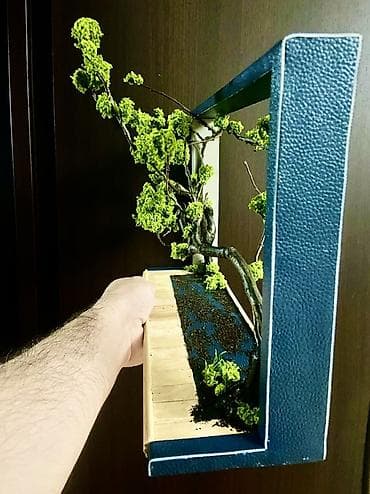 quru süd: Divar üçün 3D mini landşaft paneli - Tərkib: təbii quru budaq — 4