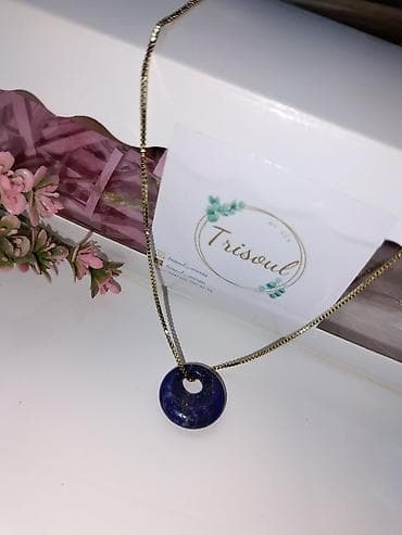 aslan gözü daşı: Trisoul brendindən təbii daş asqılı boyunbağılar - Model: dairəvi — 7