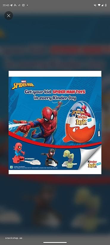 kinder mario: Məhsul: Kinder Joy – Marvel Spider‑Man seriyası • Tematik dizayn — 2