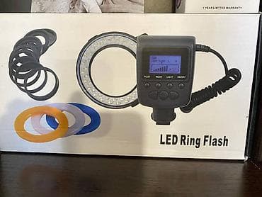 video reqstrator: Led ring flash kolco isiq obyektive baqlamaq ucun daim isiq verir — 1