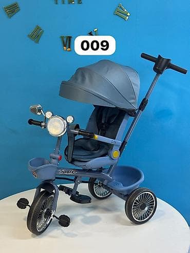 velesiped: Uşaq üçtəkərli velosiped – model 009 - 3 rəng: qara, boz, çəhrayı - — 3
