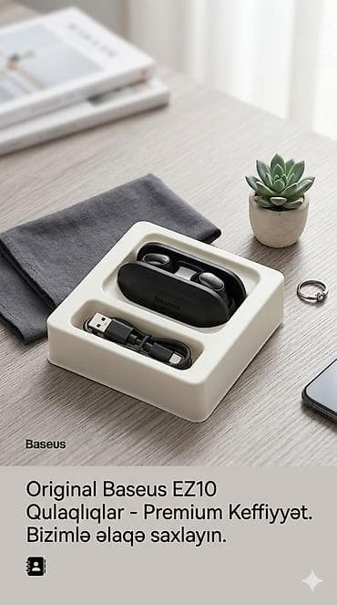 pioner dinamik: Yeni Simsiz (Bluetooth) Qulaqcıqlar, Baseus, rəng - Qara — 5