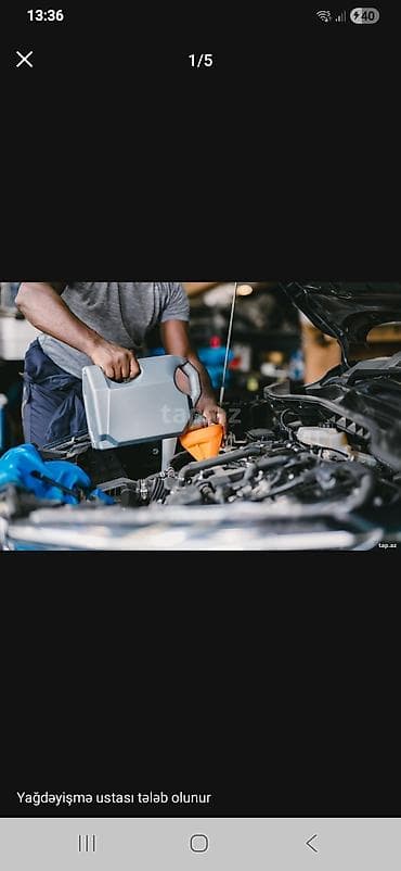 Təhsil, elm: Yağdəyişmə ustası axtarılır Xidmətin təsviri: - Minik — 3