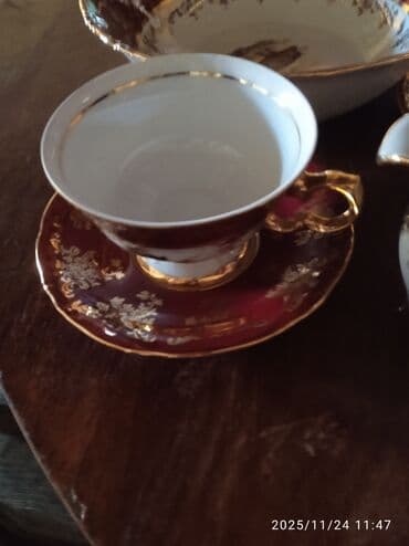 qazan dəsti: Çay dəsti, rəng - Qırmızı, Farfor — 3