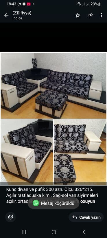 siyirməli dolab: Künc divan, Açılan, Bazasız, Parça — 1