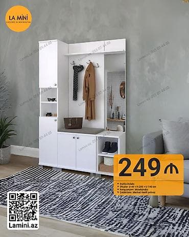 Dəhliz Dolabı – La Mini dizaynı - Ölçülər: D 40 x H 200 x U 140 sm -