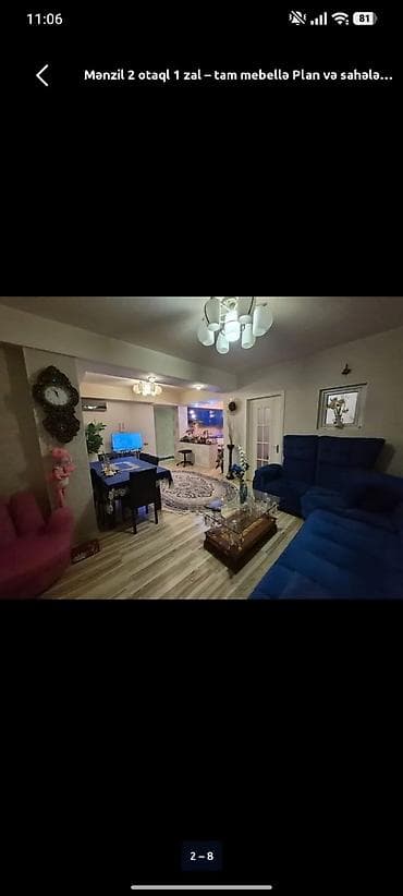 28 kiraye ev: Tam mebellə təchiz olunmuş geniş mənzil – 2 otaq + 1 zal. - Açıq — 1