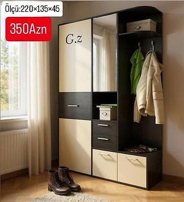 dolablar ucuz: Dəhliz üçün çoxfunksiyalı şkaf-komplekt Ölçü: 220 × 135 × 45 sm — 1