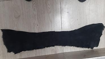 bertolesiya parca: Qara süni xəz zolaq - Material: yumşaq, sıx tüklü qara süni xəz - — 2