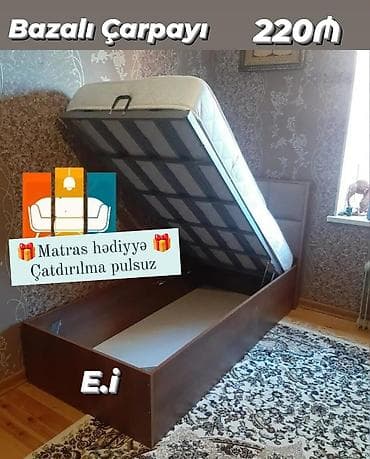 bedroom: Bazalı çarpayı – 220₼ - Qaldırılan baza sistemi ilə geniş daxili — 1