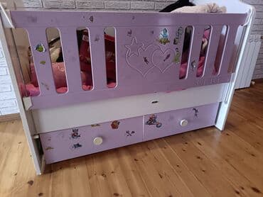 Кастрюли: Для девочки и мальчика, Четырехугольная, Колыбель, С матрасом, Без механизма качания — 1