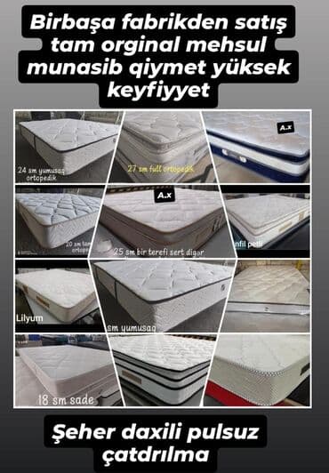 Döşək (matras) Salam əziz müştərilər. Evdən çıxmadan sifariş edin biz