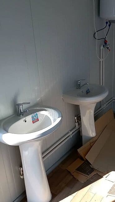 ucuz vaqon: 6.00x3.00m 6 gözlü WC Hamam Konteyneri ---Uzunluq: 7.00m ---En: 3.00m — 9