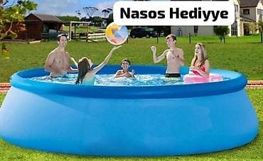 Elektron Nasos Hediyye. Intex 3.96× 0.84 m şişmə hovuz 🌊 Yay mövsümü — 1