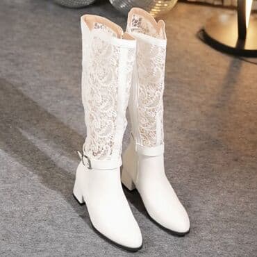 Boşqablar: Çəkmə, Ölçü: 41, rəng - Ağ, Yeni — 1