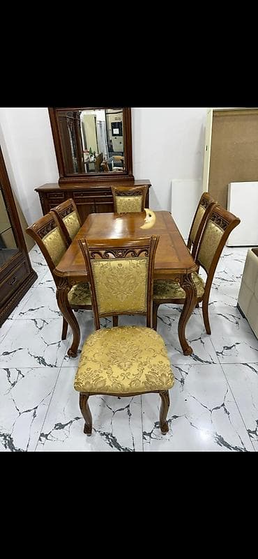 divan kreslo yeni: Qonaq otağı üçün, Açılmayan, Dördbucaq masa, 6 stul — 1