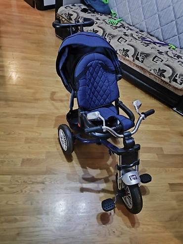 3 tekerli velosiped satılır: Uşaq üçtəkərli velosipedi (sürücülü) - Rəng: tünd mavi - 3 təkərli — 2