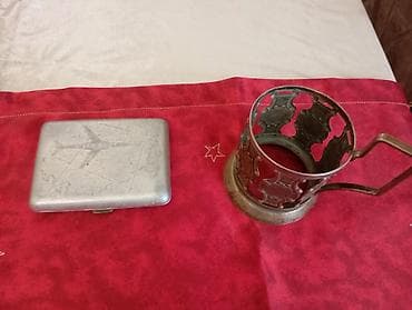 Kolleksiya üçün iki retro əşya dəsti 1) Metall siqaret qabı – — 2