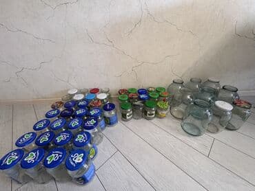 Digər mətbəx aksesuarları: Şüşə bankalar dəsti - Müxtəlif ölçülərdə şüşə bankalar: kiçik, orta — 2