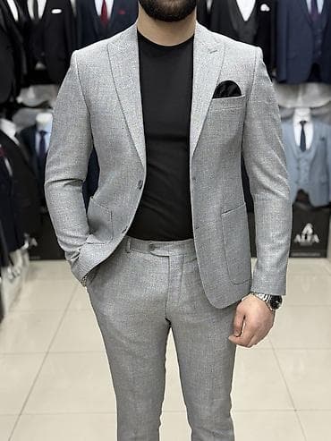 kisi kostyum modelleri: Kostyum, Demisezon, rəng - Boz — 8