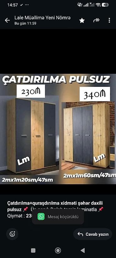 *Çatdırılma+quraşdırılma xidməti şəhər daxili pulsuz* 📌 Üç qapılı lalafo.az -da *Çatdırılma+quraşdırılma xidməti şəhər daxili pulsuz* 📌 Üç qapılı