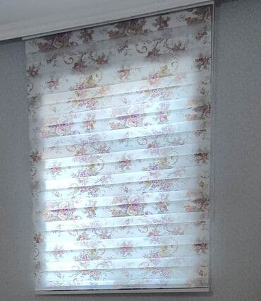 Zolaqlı zebra pərdə – çiçək naxışlı - Model: Zebra pərdə (ikiqat